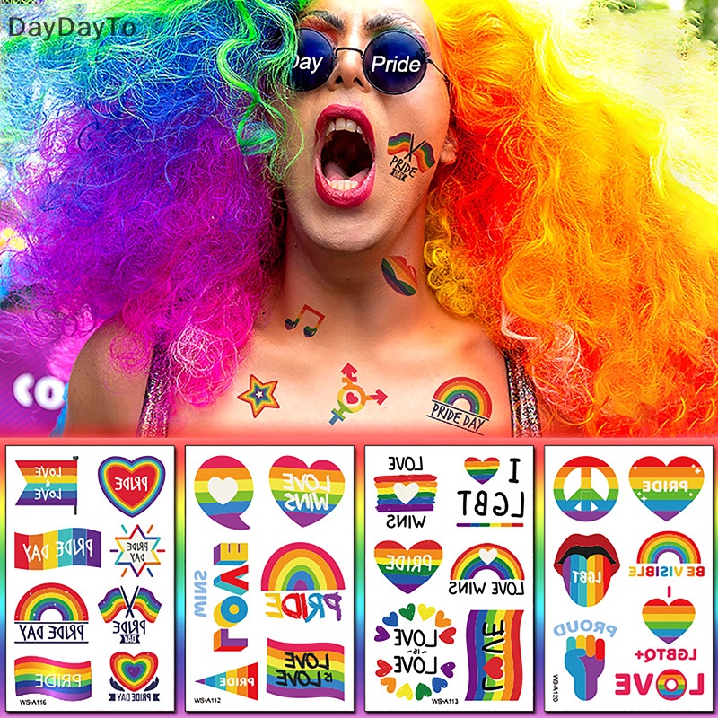 Hình Xăm Dán Tạm Thời LGBT Nhiều Màu Sắc Độc Đáo