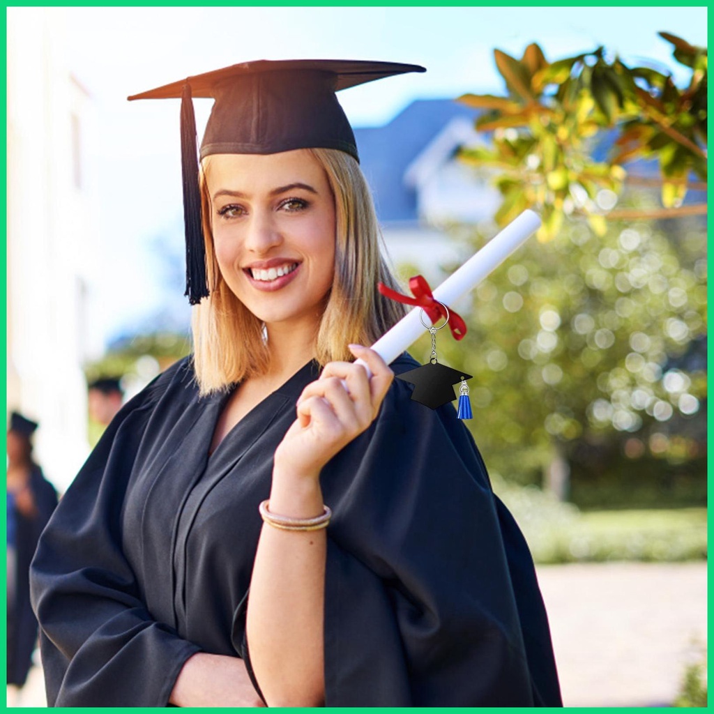 Set 24 Móc Khóa Acrylic Hình Nón Tốt Nghiệp Phối Tua Rua Cho Nam jiwvn