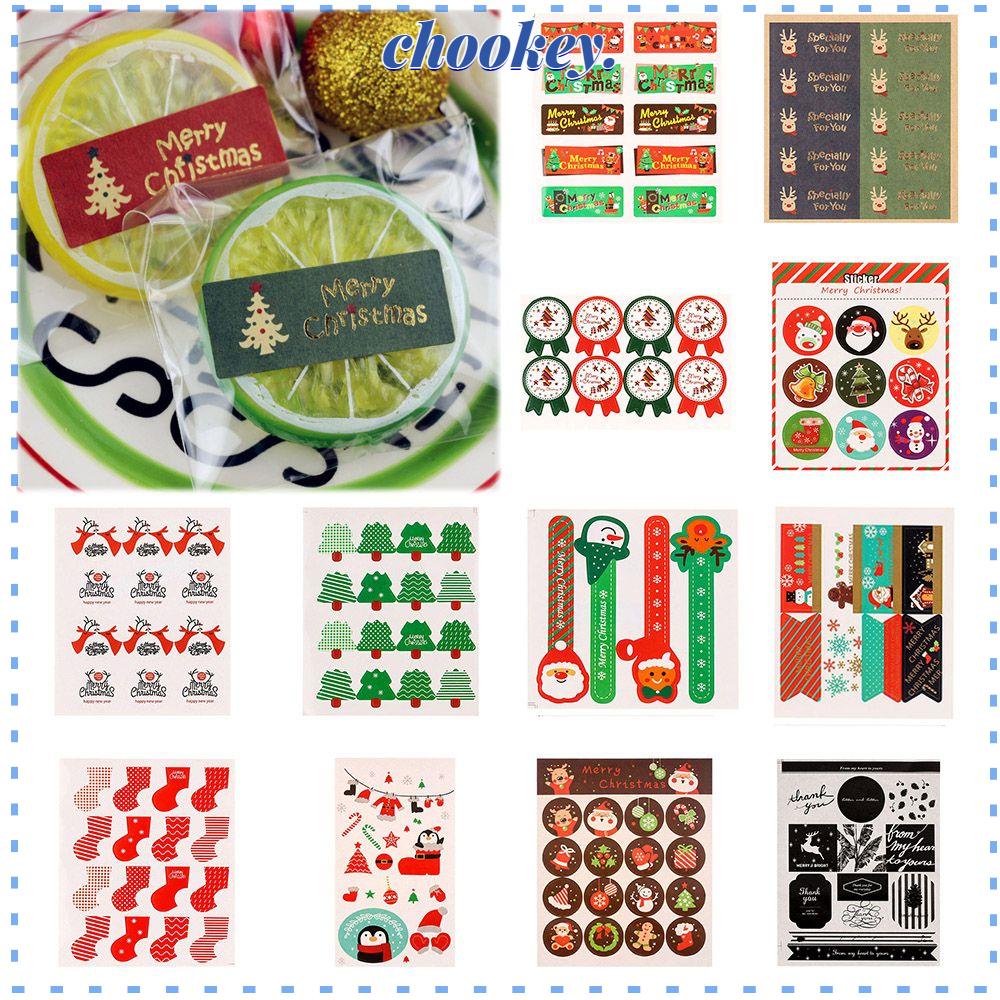CHOOKEY Set 5 Tấm Sticker Dán Trang Trí Thủ Công Họa Tiết Giáng Sinh