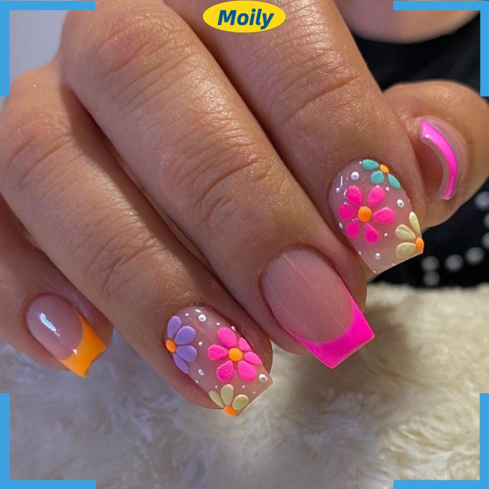 MOILYVN Set 24 Móng Tay Giả Có Thể Tháo Rời