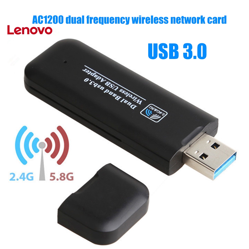 Thẻ Mạng Không Dây 2.4G / 5.8G 1200Mbps Băng Tần Kép USB 3.0 Cho PC
