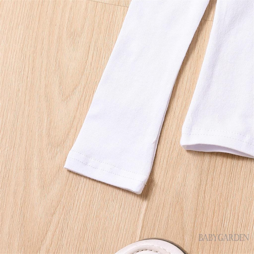 Set Đồ 3 Món Gồm Áo Thun Tay Dài + Quần Dài Lưng Thun + Túi Đeo Chéo Màu Trơn Dành Cho Bé Gái / 1-6 Tuổi