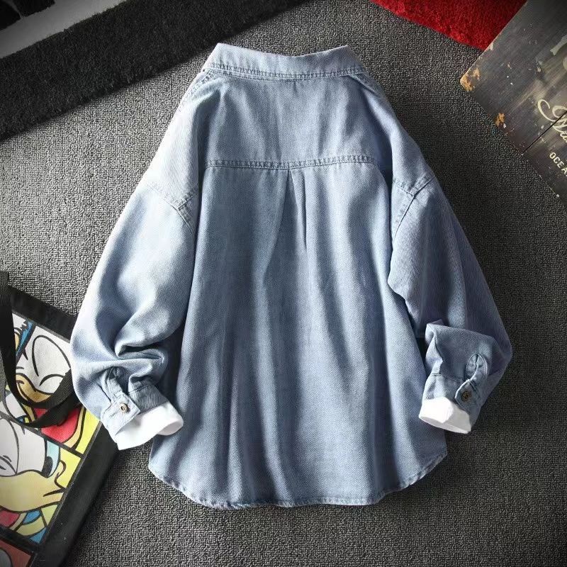 Áo Sơ Mi Denim Phong Cách Hàn Quốc Mới Cho Bé Trai