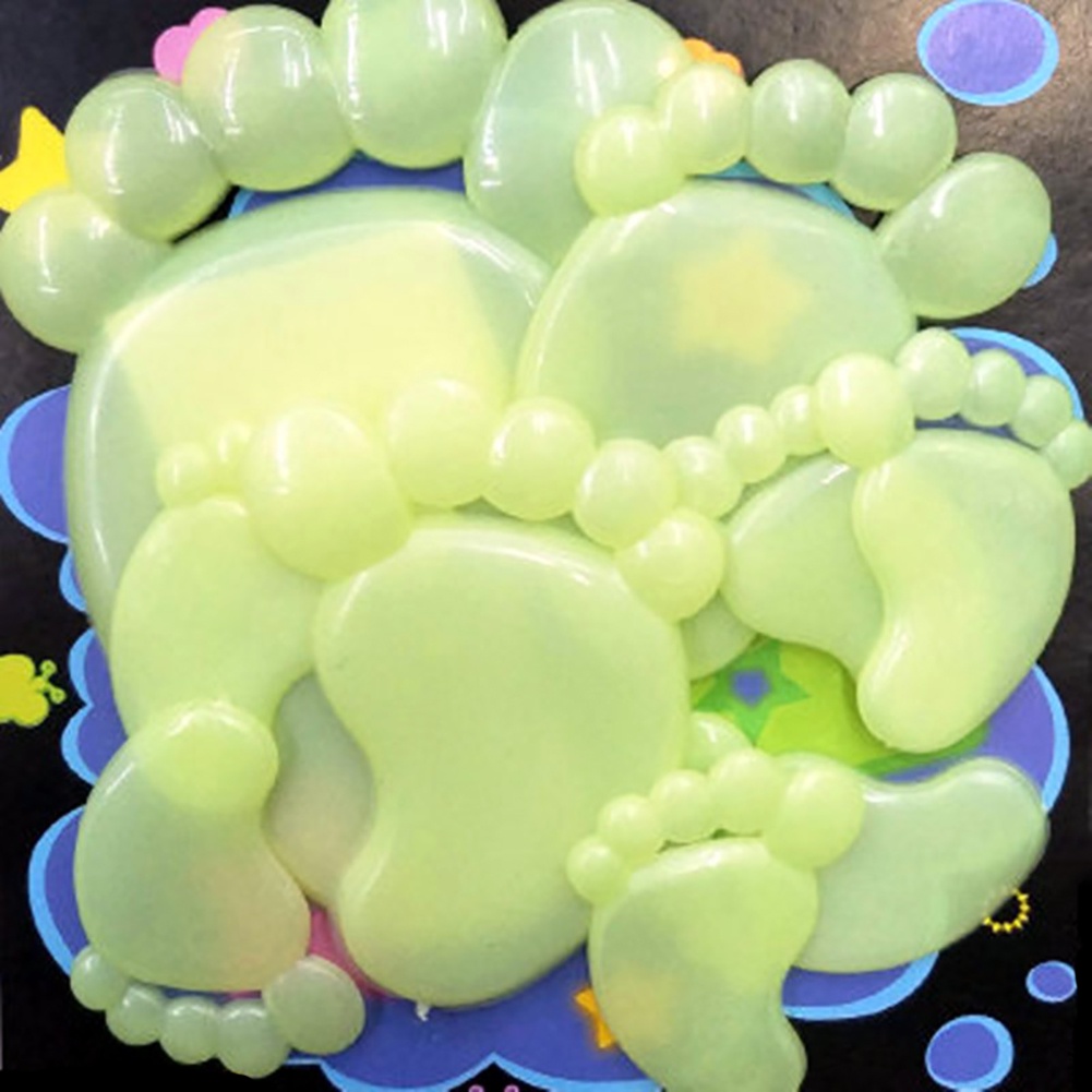 Bộ 10 Miếng Dán Tường Hình Dấu Chân Phát Sáng Trong Đêm Trang Trí Phòng Trẻ Em