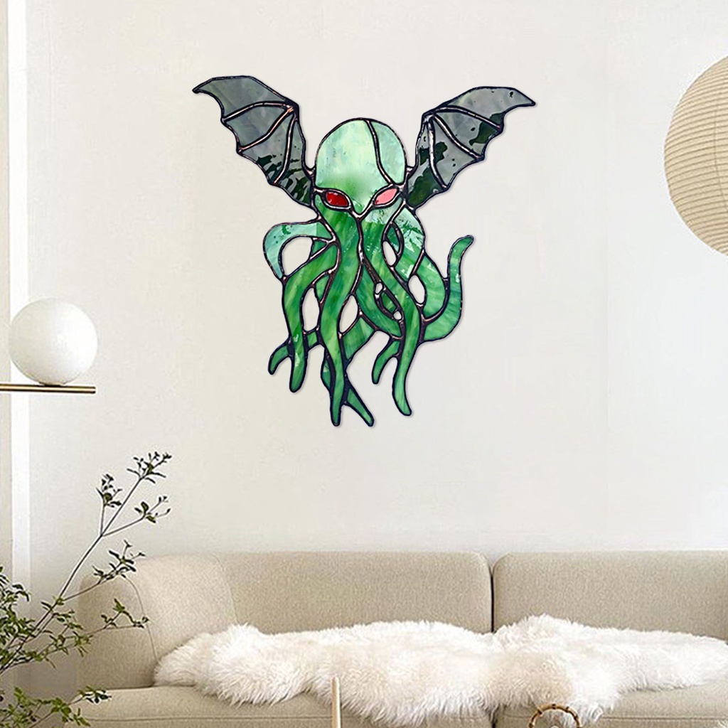 Miếng Dán Tường / Kính Cửa Sổ Bằng PVC Hình Bạch Tuộc Có Cánh Bắt Mắt Tháo Rời Được