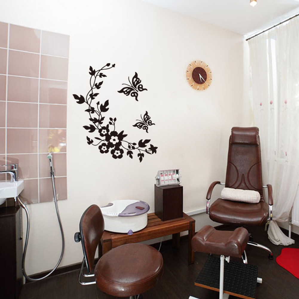 Miếng Dán Trang Trí Toilet Hình Hoa Bướm Chống Thấm Nước