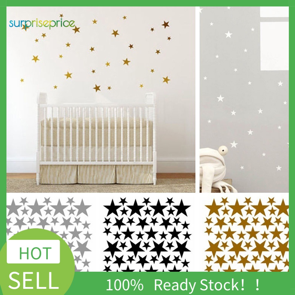 Set 39 Miếng Dán Tường Hình Ngôi Sao Năm Cánh Có Thể Tháo Rời Trang Trí Phòng Ngủ Cho Bé