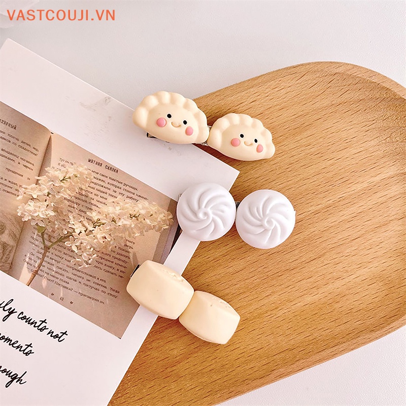 Kẹp Tóc Hình Bánh Quy Bằng Acrylic In Họa Tiết Hoạt Hình Dễ Thương