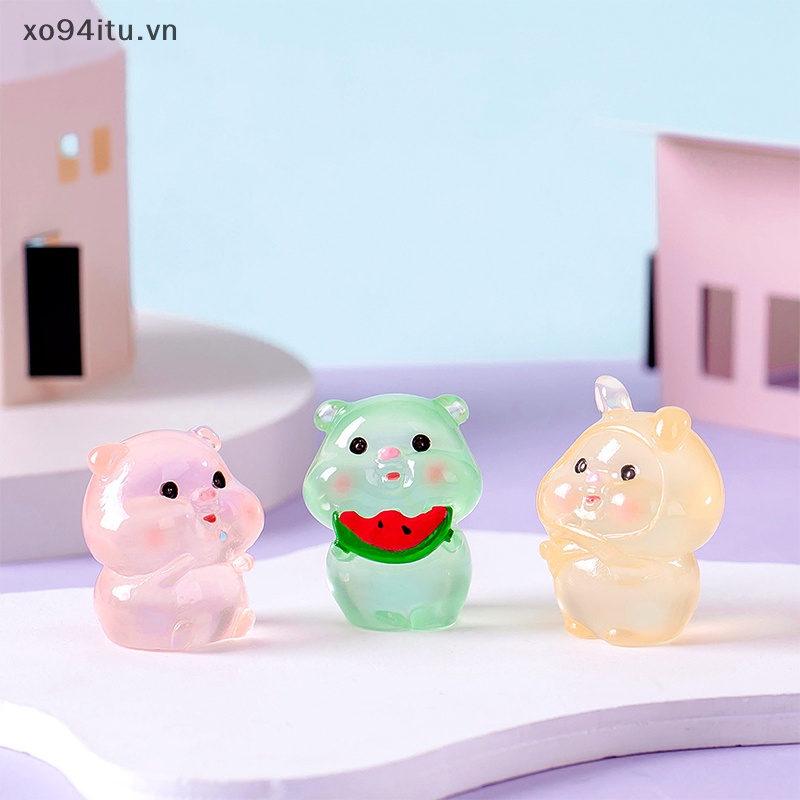 Mô Hình Chú Heo Mập Mạp Mini Bằng Nhựa Resin Phát Sáng Để Bàn Trang Trí Tiểu Cảnh / Xe Hơi