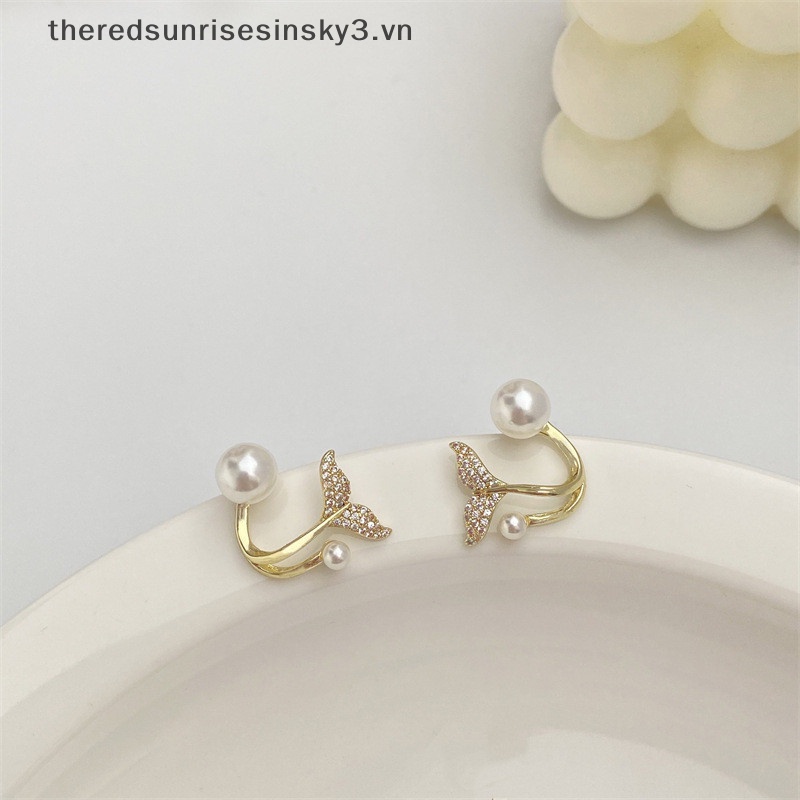 1 Đôi Bông Tai Hình Hoa Đính Ngọc Trai Nhân Tạo Thời Trang Dành Cho Nữ