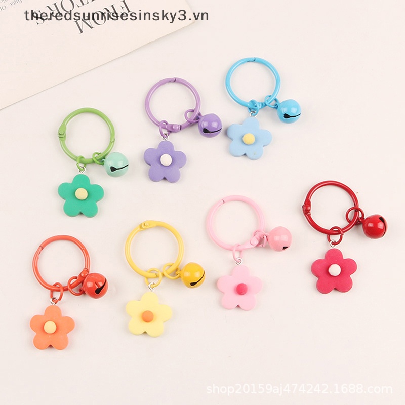 1 Móc Khóa Resin Thủ Công Hình Bông Hoa Nhiều Màu Dễ Thương