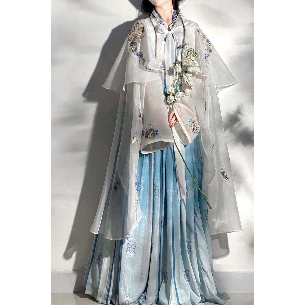 Yushu Original [Menghua] Đầm Hán Phục Thêu Họa Tiết Công Nghiệp Nặng Thời Trang Xuân Hè Cho Nữ