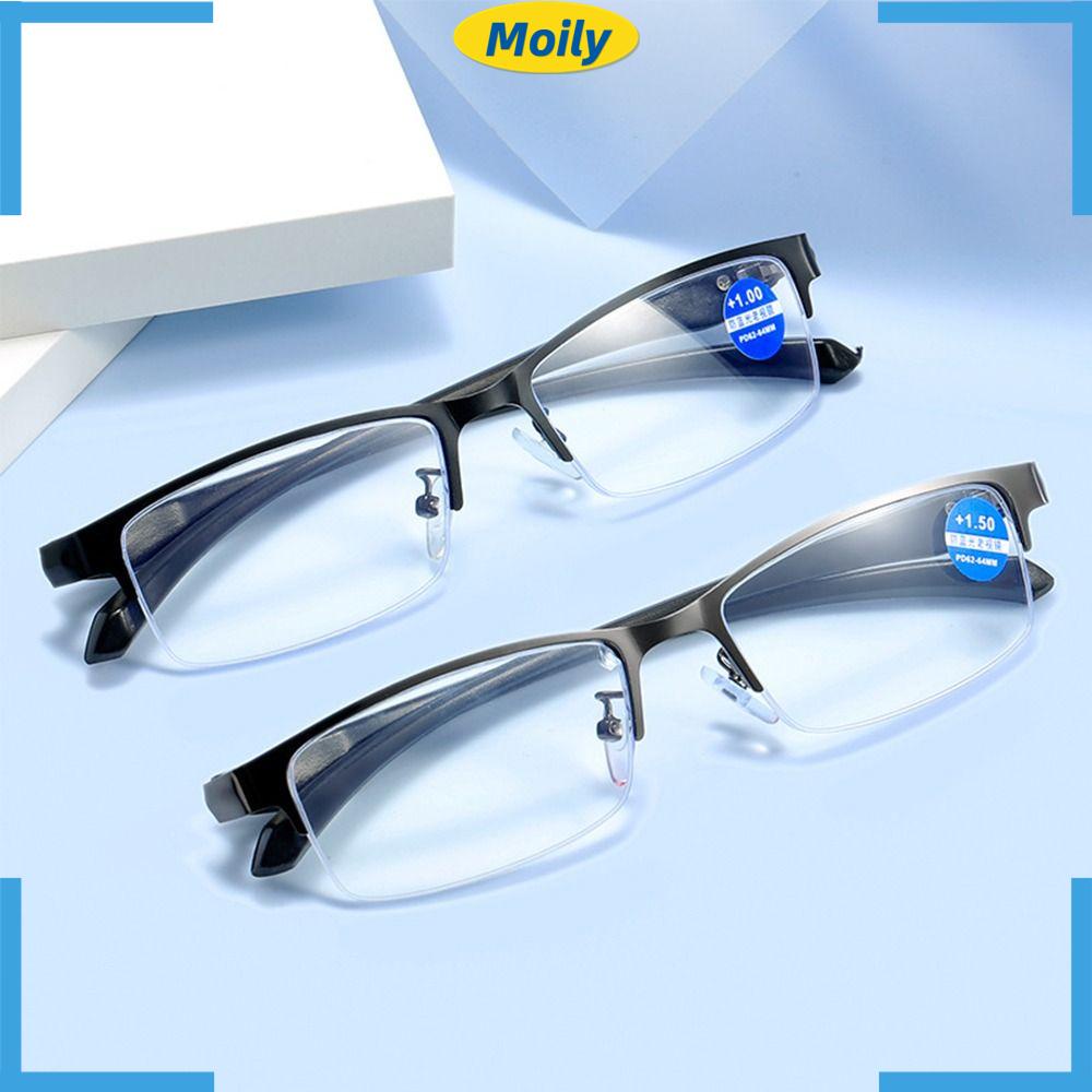 MOILYVN Kính Đọc Sách Nửa Gọng Cổ Điển Chống Ánh Sáng Xanh Thời Trang