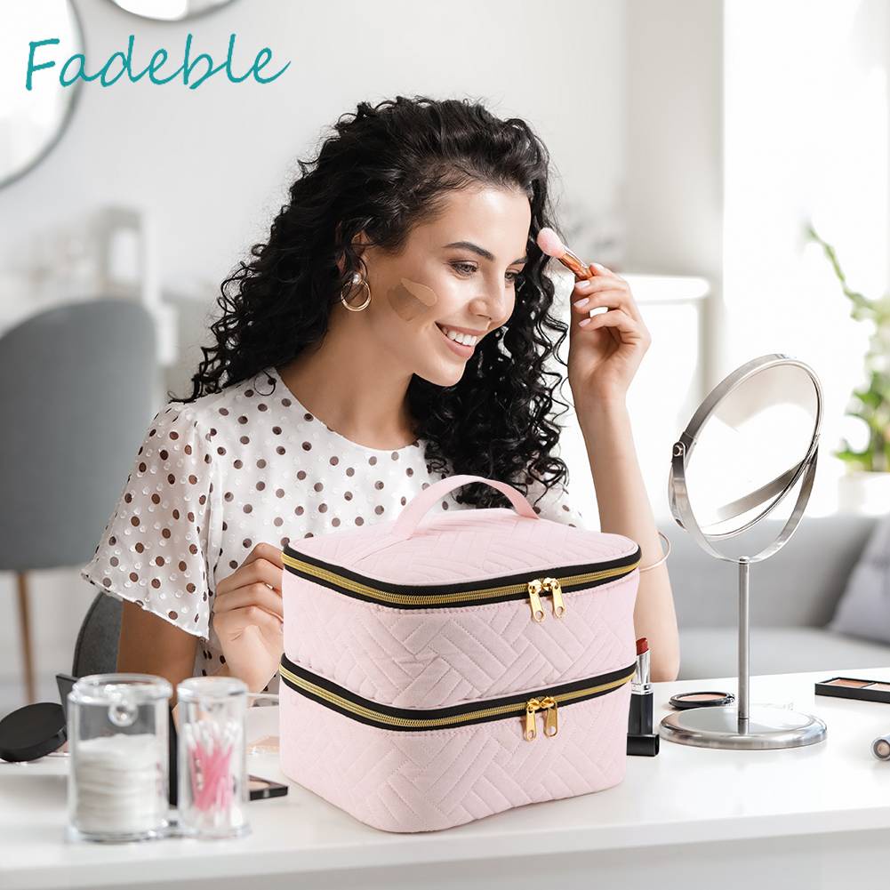 Túi Đựng Mỹ Phẩm Sức Chứa Lớn Có Khóa Kéo Tiện Dụng