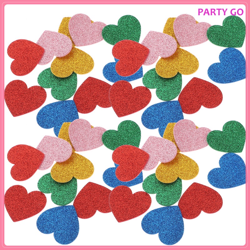 Bộ 15 Miếng Dán Hình Trái Tim Bằng Xốp Dùng Trang Trí DIY