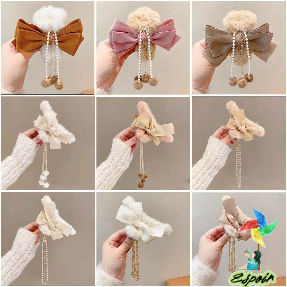 ESPO Kẹp Tóc Càng Cua Đính Nơ Cỡ Lớn Thời Trang Mùa Đông