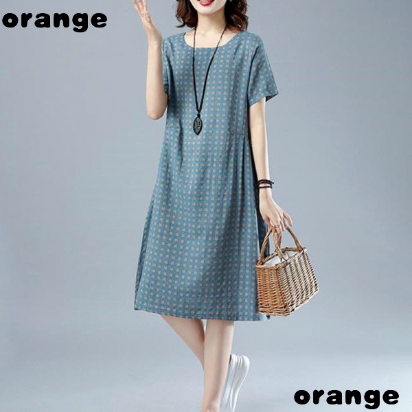 Đầm Cotton Lanh Dáng Rộng Cỡ Lớn Họa Tiết Kẻ Sọc Thời Trang Mùa Hè Xinh Xắn Cho Mẹ Và Bé