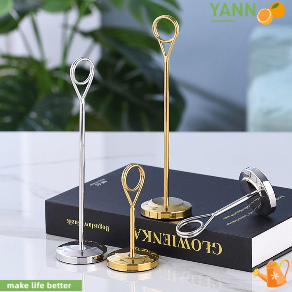 YANN1 Giá Đỡ Kẹp Ảnh / Bưu Thiếp Hình Tròn Để Bàn Trang Trí Tiệc