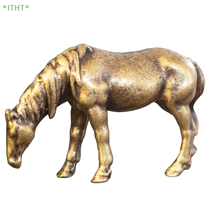 Mô Hình Tượng Ngựa Đuôi Dài Bằng Đồng Thau Dùng Trang Trí Phong Thủy Mới