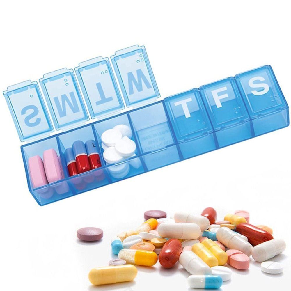 SOFTNESS Hộp Đựng Thuốc 7Days Sức Chứa Lớn Bằng Nhựa Chống Ẩm Mốc Hàng Tuần Mang Đi Du Lịch