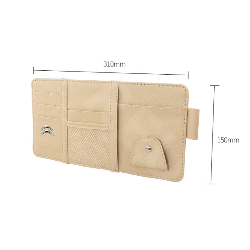 Túi Da Đựng Đồ Gắn Tấm Che Nắng Đa Năng Có Khóa Kéo Cho Citroen c3 c4 c5 Aircross e-c4 DS5 DS7