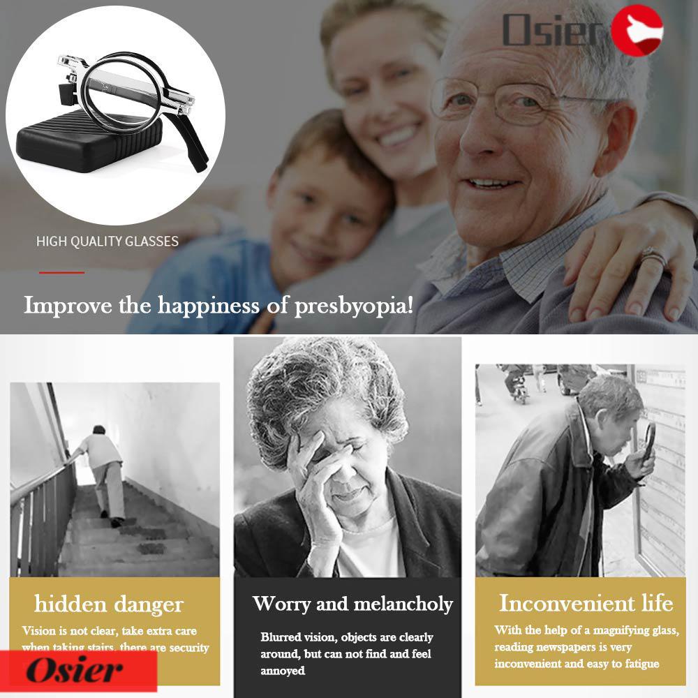 OSIER1 Kính Đọc Sách Gọng Siêu Nhẹ Có Thể Gấp Gọn Kèm Hộp Đựng Tiện Dụng