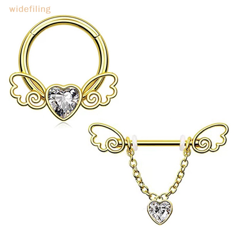 Bộ Khuyên Rốn / Mũi / Rốn Hình Trái Tim Đính Đá Pha Lê Nhiều Màu Sắc Cá Tính Dành Cho Nữ