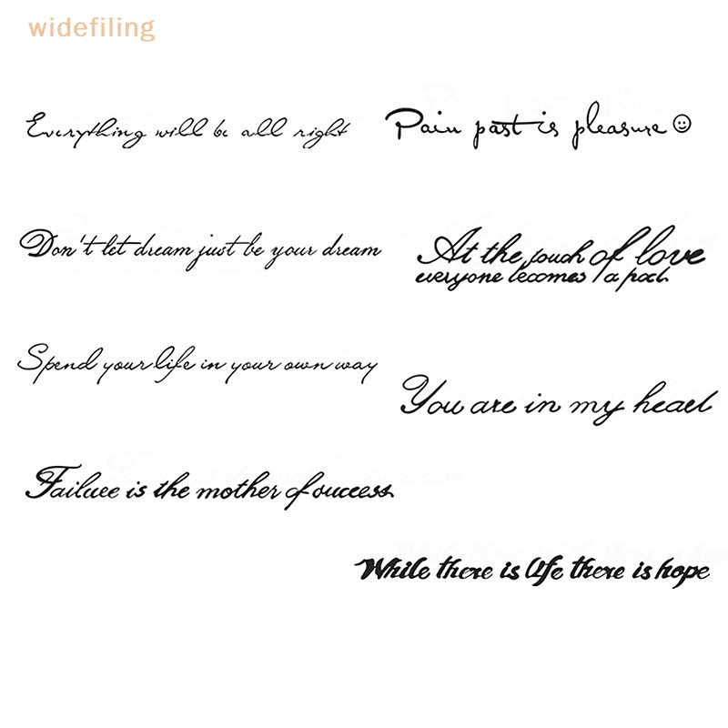 Hình Xăm Dán Tạm Thời Họa Tiết Chữ Tiếng Anh Nhỏ Màu Đen Chống Thấm Nước Cho Nam Và Nữ