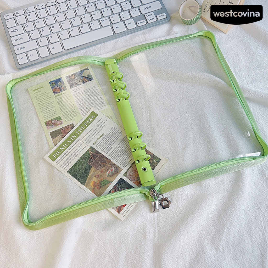 [WSTN] [WSTN]✎Túi Đựng Tài Liệu / Nhật Ký Cỡ A5 / A6 Chống Thấm Nước Màu Sắc Macaron Có Khóa Kéo Tiện Dụng