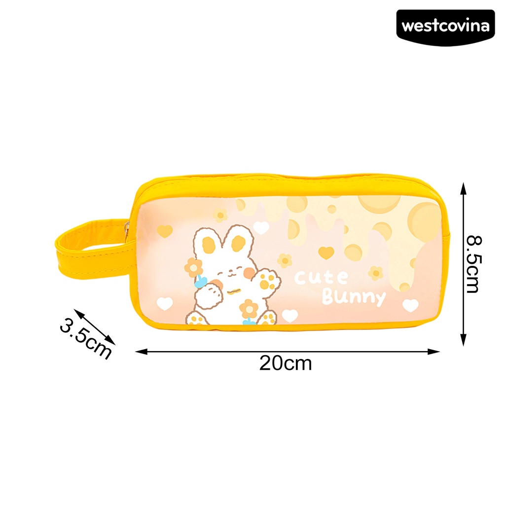 [WSTN]✎Túi Đựng Bút Trong Suốt Chống Bụi Sức Chứa Lớn In Họa Tiết Hoạt Hình Dễ Thương Dùng Hàng Ngày