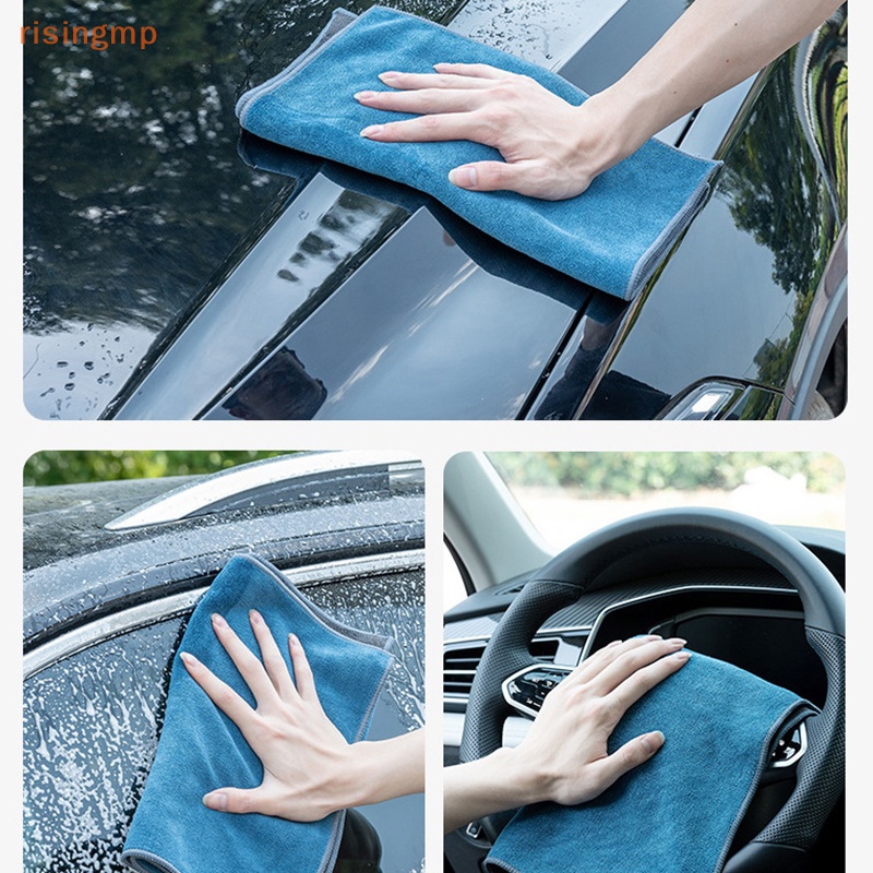 Khăn Lau Xe Hơi Hai Mặt Bằng Sợi Microfiber Mềm Mại Thấm Hút Nước Mạnh