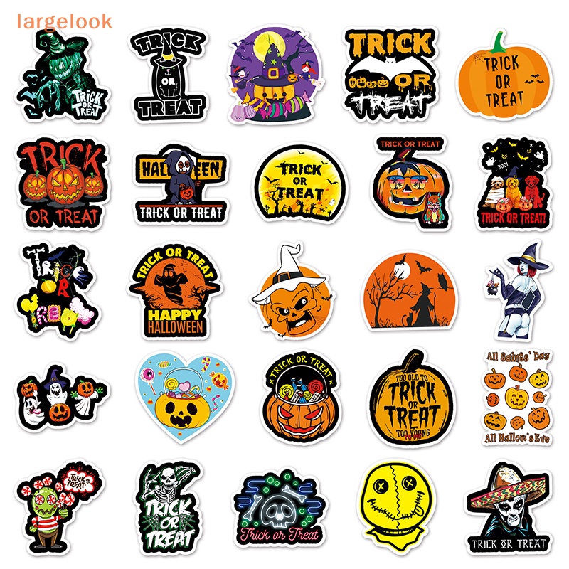 Bộ 100 Miếng Dán PVC Chống Thấm Nước Hình Kinh Dị Trang Trí Halloween