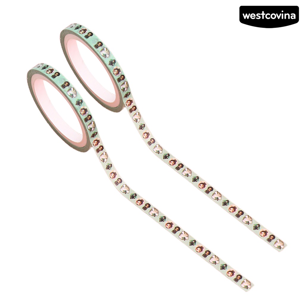 [WSTN]✎Bộ 2 Cuộn Băng Keo Giấy Washi Tự Dính Họa Tiết Demon Slayer Trang Trí Sổ Tay