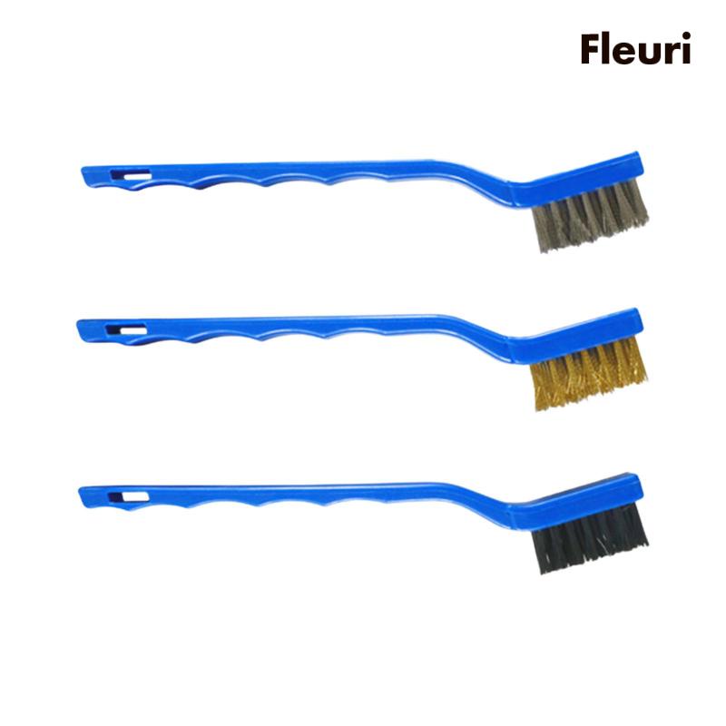 Bàn Chải Đồng Thau Mini Tay Cầm Cong Vệ Sinh Vết Gỉ Sét Đa Năng