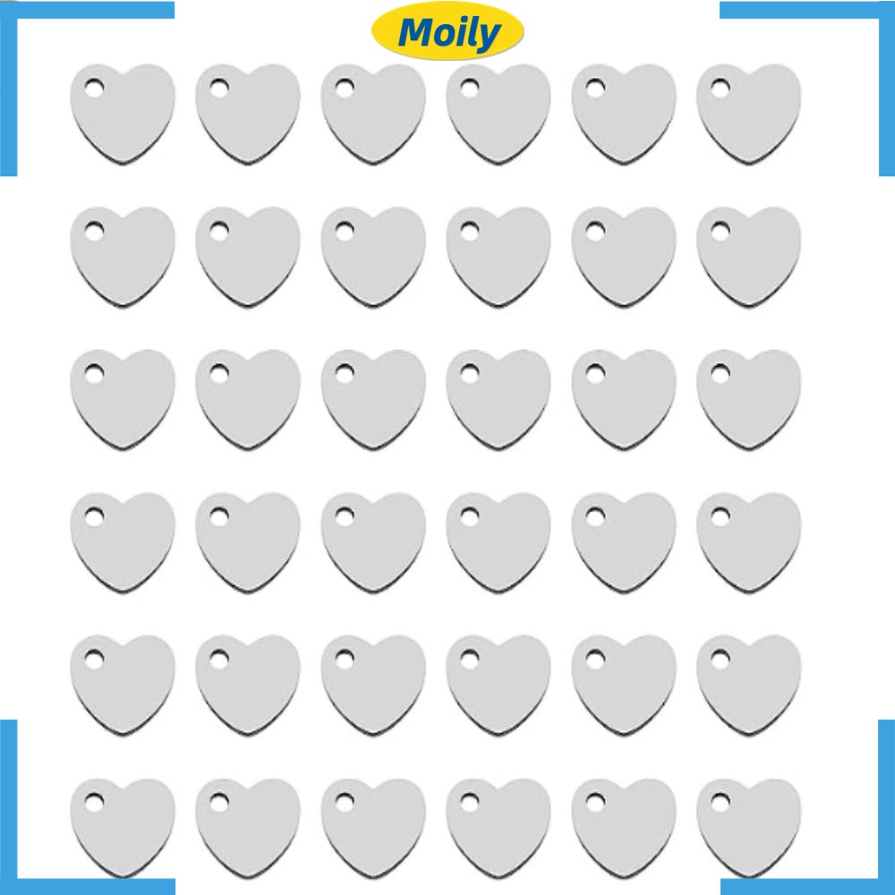 MOILYVN Con Dấu Bằng Thép Không Gỉ Hình Trái Tim Nhỏ 10X9Mm 2mm