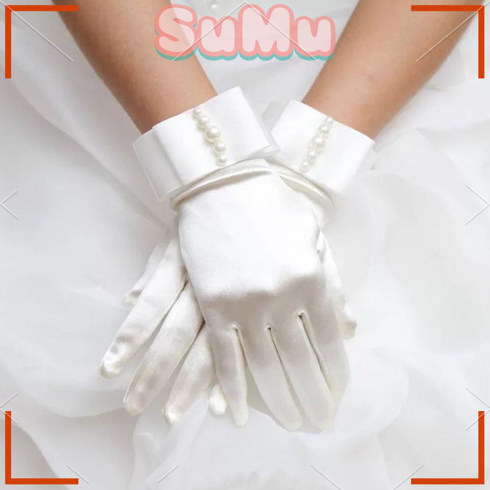 SUMU Găng Tay Cô Dâu Vải Satin Sang Trọng