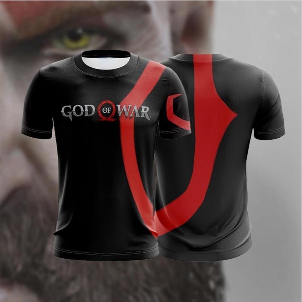 Áo Thun Tay Ngắn In Họa Tiết Kratos God of War 3D Phong Cách Harajuku Thời Trang Cho Nam Và Nữ