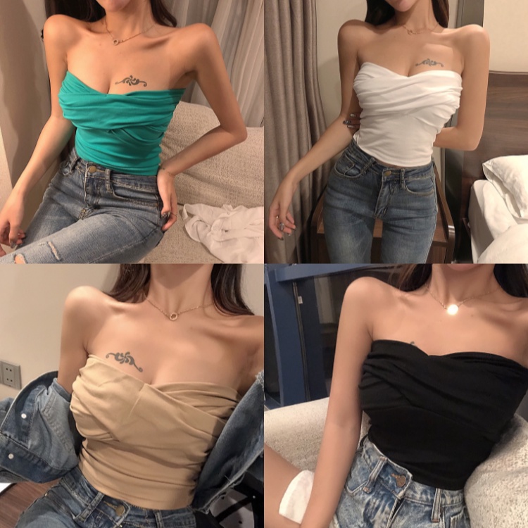 Áo Lửng Hở Vai Dáng Ôm Phong Cách Hàn Quốc Thời Trang Quyến Rũ Dành Cho Nữ