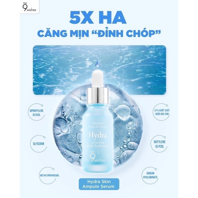 Tinh chất dưỡng ẩm 9 Wishes Hydra Skin Ampule Serum 25ml