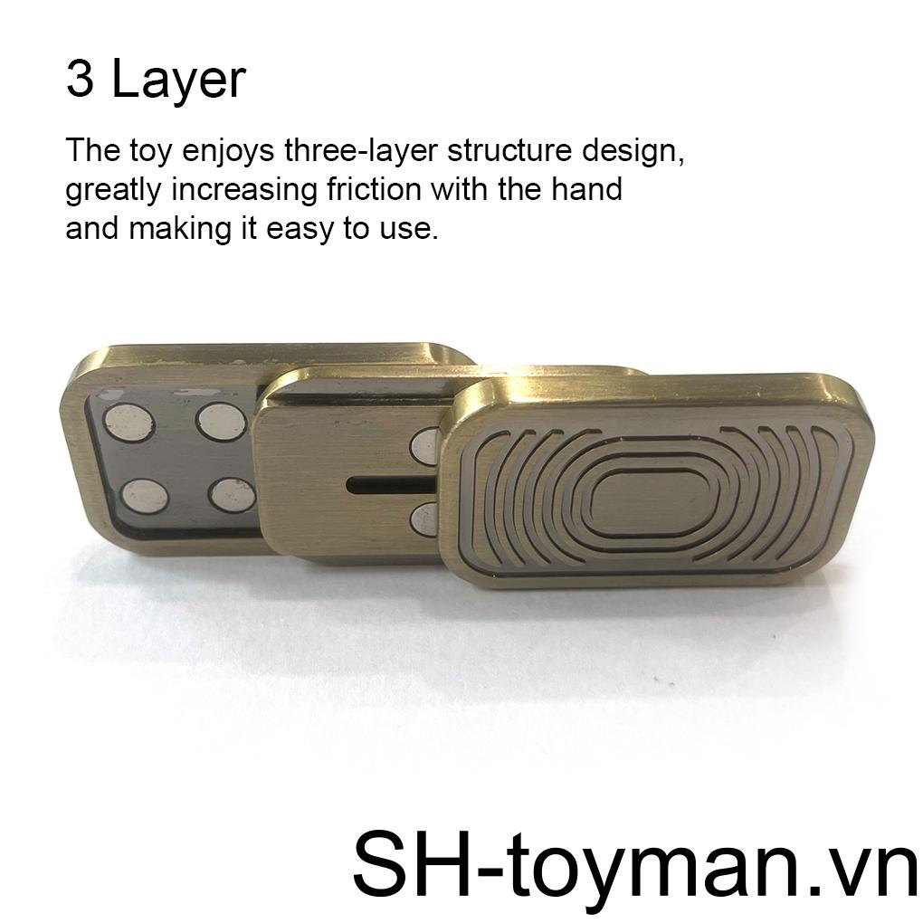 (runbu) Đồ Chơi Khối Lập Phương 3 Lớp Kim Loại 3 Tầng EDC Cảm Biến Làm Dịu Giảm Căng Thẳng Cho Văn Phòng