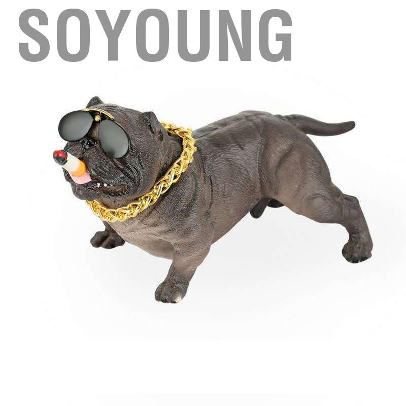 Soyoung Dog Figurine Resin Simulated Exquisite Cute Statue Car Interior Decoration Dashboard Ornament