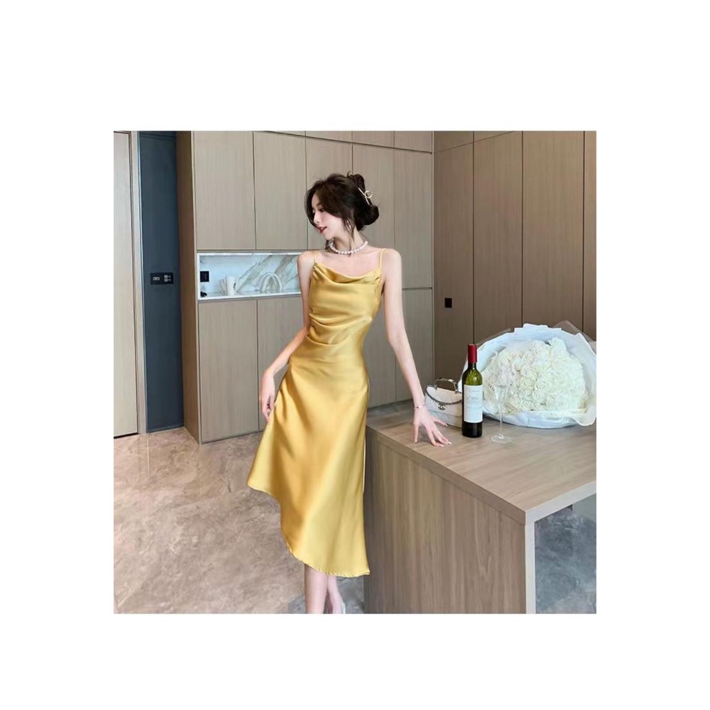 MQAQ Đầm Dài Hai Dây Phong Cách Hepburn Cổ Điển Thời Trang Mùa Hè Dành Cho Nữ