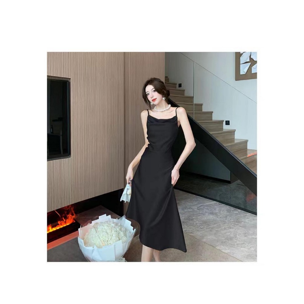 MQAQ Đầm Dài Hai Dây Phong Cách Hepburn Cổ Điển Thời Trang Mùa Hè Dành Cho Nữ