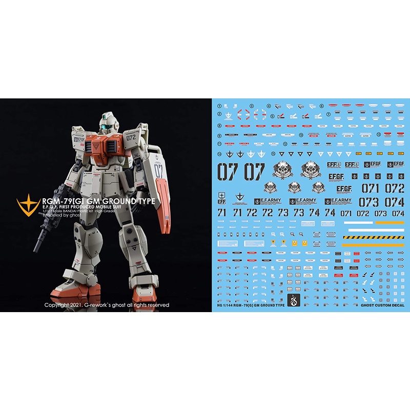 Decal Dán Trang Trí Xe Hơi YAN GHOST HG RX-79 GROUND GM THE 08TH Chất Lượng Cao