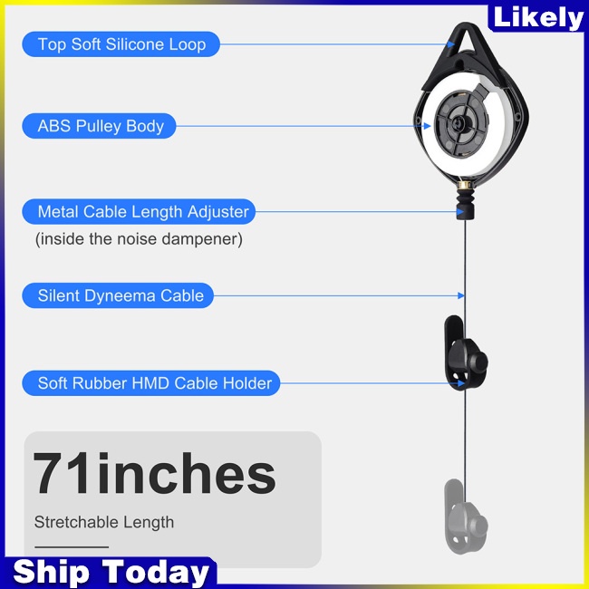 Set 6 Ròng Rọc Có Thể Thu Vào Kèm Dây Cáp VR Xoay 360 Độ°Máy Hút Bụi Dạng Xoay Không Ồn Tiện Dụng