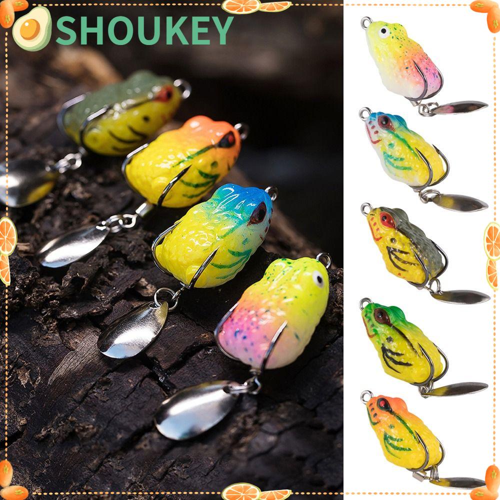 SHOUKEY Mồi Câu Cá Giả Bằng Cao Su Hình Ếch Sống Động