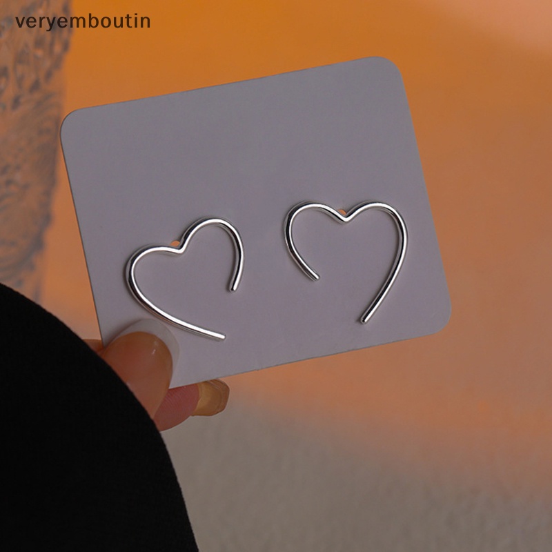 Khuyên Tai Kim Loại Hình Trái Tim Dạng Kẹp Chữ C Đơn Giản Phong Cách Hàn Quốc Cho Nữ