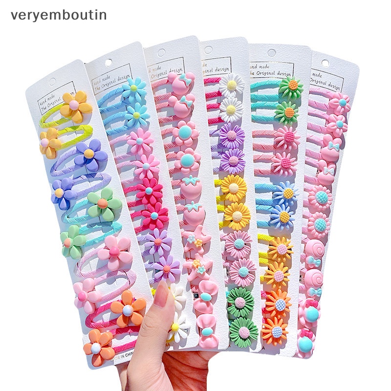 Set 10 Kẹp Tóc Hình Hoa Mưa / Động Vật Hoạt Hình Dễ Thương Cho Bé Gái