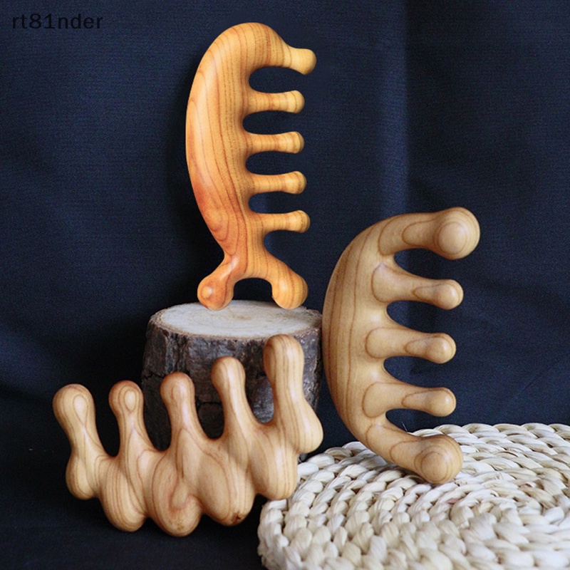 1 Lược Chải Tóc Mát Xa Da Đầu Bằng Gỗ Gụ Năm Răng Thưa Chống Tĩnh Điện