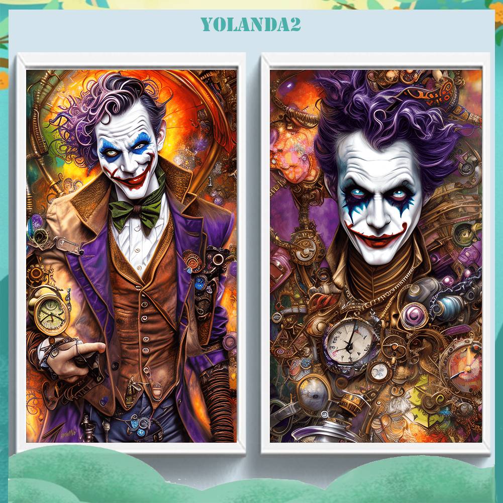 Tranh Đính Đá Kim Cương Toàn Bộ 5D DIY Hình Vẽ Joker Trang Trí Nhà Cửa